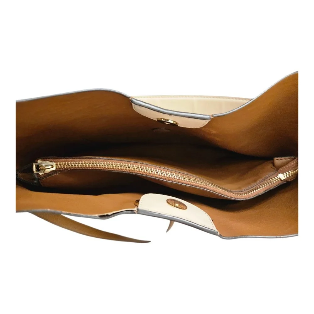 Michael Kors Tan and Beige Leather Shoulder Bag Size Large - Picture 10 of 15